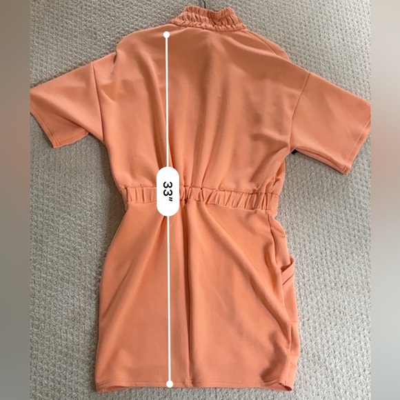 Privy Orange Mini Dress Cinched Waist with Black Ties L - Picture 7 of 8